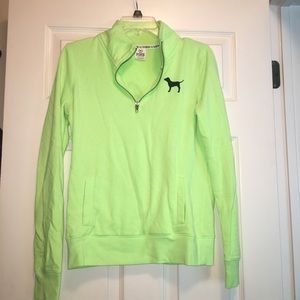 Lime green quarter-zip